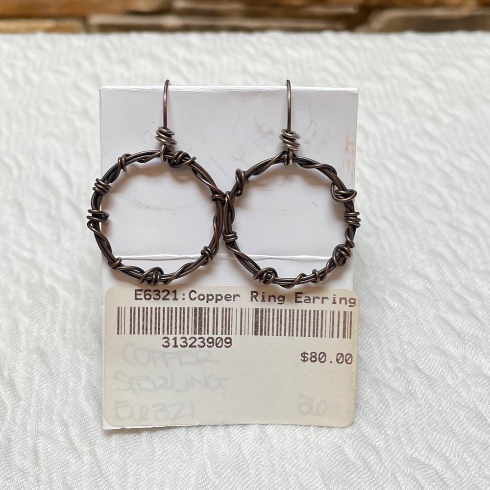 Copper Hoop Earrings NWT - Picture 2 of 5